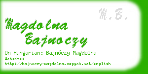 magdolna bajnoczy business card