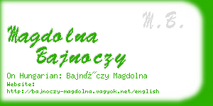 magdolna bajnoczy business card